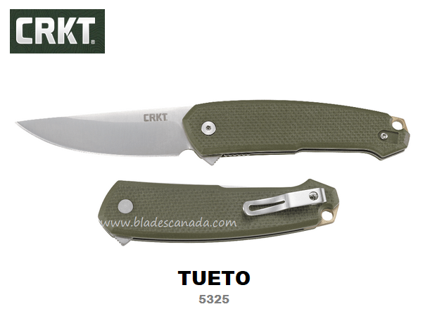 CRKT Tueto Flipper Folding Knife, Assisted Opening, 1.4116 Steel, G10 OD, CRKT5325